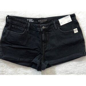 Arizona Jean Co. Misses Black Mid-Rise Shorts Size 17 with 2.5" Inseam